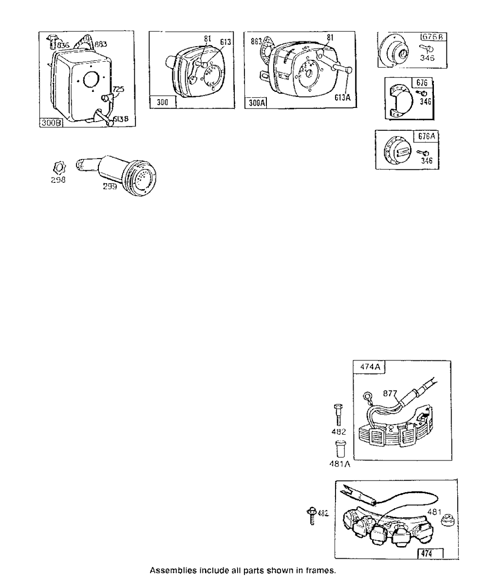 Mufflers, Deflectors, Elect. Diagram and Parts List for 130702-7002-XX  Briggs and Stratton Engine